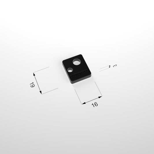 Black upper Magnet Profil Caps, with 2 countersunk screws (pair)