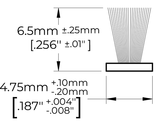Coupe-froid balai PolarTek base-t tissée 1 rlx L:3000' PB .250" .187" noir (bte-2rlx)