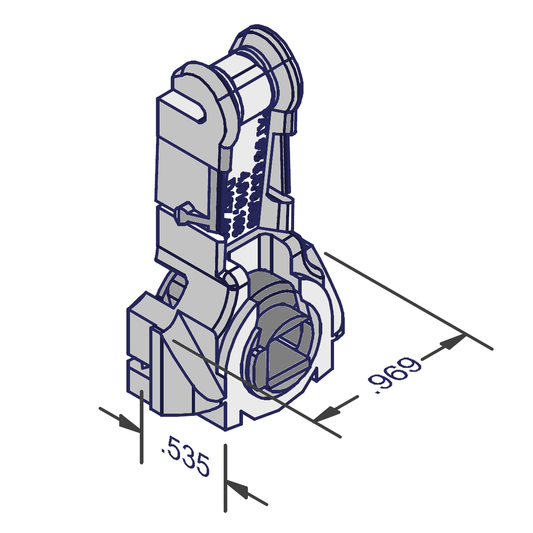 Inverted balance T-loc brake shoe