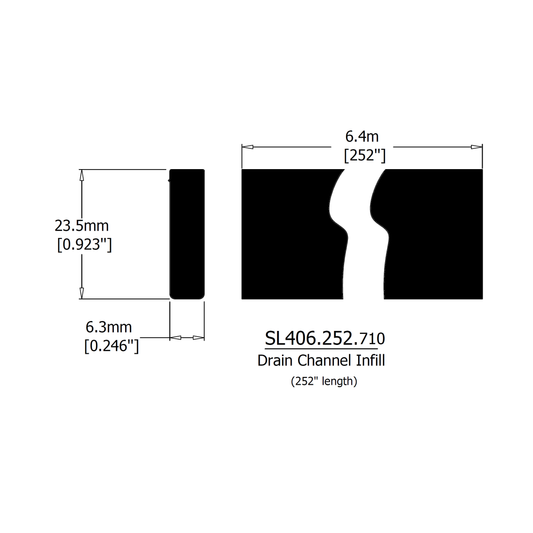 Canal de drainage -Remplissage longueur de 252 "