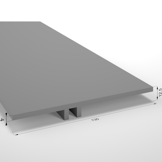 Profilé plastique MHT10 panneaux latéraux vitrés fixes L:130 mm et profilés de cadre L:3000mm (PC)
