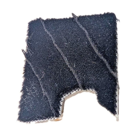 Dust-plug ProTek adhesive back custom QFS 3 diagonal RH L:48mm .200" 54mm black (box-500pcs)
