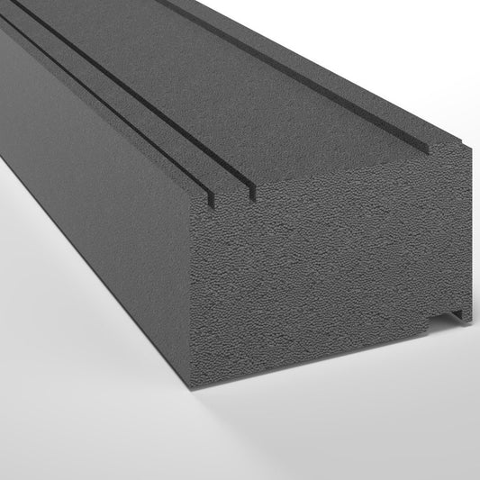 Profil de base sous-structure pour seuil MPI en PET, 4800 mm, B 88 x H 50 mm (PC)