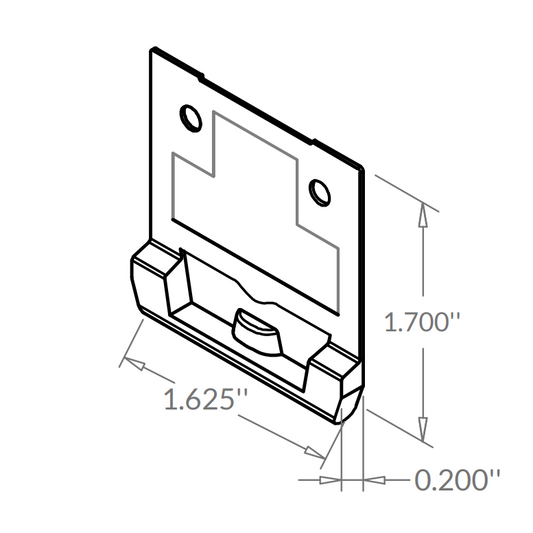Gâche pour barrure de volet (facemount) 0k11 blanc (bte-1000pcs)