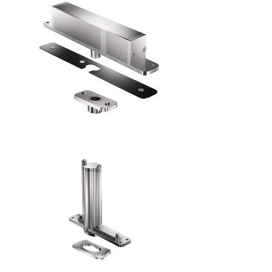 FritsJurgens Set - System 3 TP-R Class E - squared - stainless floor plate+black ceiling plate