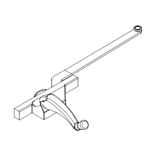Opérateur bras simple frontal, avec joint, cap. cannelé, 9,5 NOIR RH (bte-20pcs)