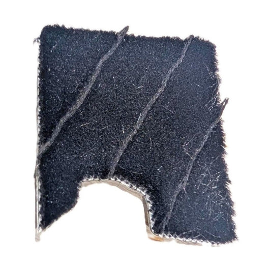 Dust-plug ProTek adhesive back custom QFS 3 diagonal LH L:48mm .200" 54mm black (box-500pcs)