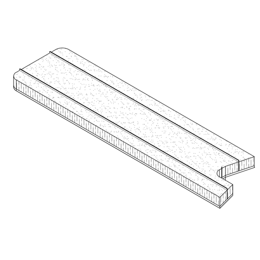Platine d'étanchéité ProTek adhésive sur-mesure gauche QFS 2 L:25mm .250" 102mm blanc  (bte-250pcs)