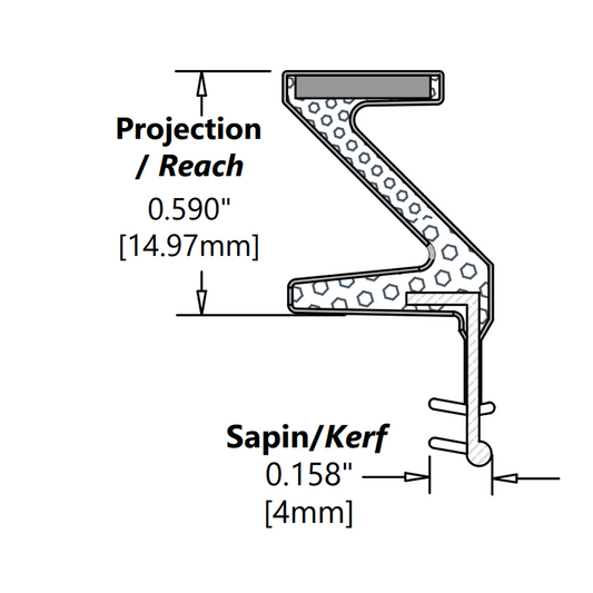 Magnétique Tek-Lon base-K PH2 L:37" (940mm) blanc (bte-100pcs)