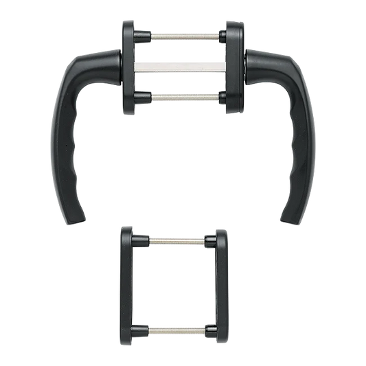 Atlanta lever handle set on rose with cylinder escutcheon 7 mm spindle