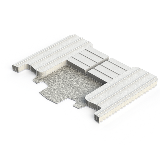 Hybride dust-plug ProTek adhesive back custom QFS 3 LH/RH L:51mm .150" 80mm white (box-500pcs)