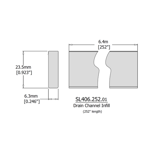 Canal de drainage -Remplissage  longueur de 252 "
