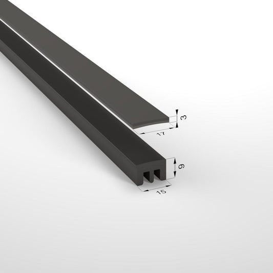 Ensemble composé aimant supé(3x17mm)et aimant infé(9x15 mm),brun L:4500mm(Set)