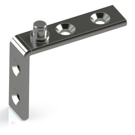 Corner stud bracket SnapOn non-handed Stainless Steel (box-500pcs)