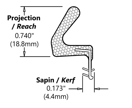 Compression Tek-Lon base-740 K588 Evo coupe carré L:83" (2108mm) noir (bte-125pcs)