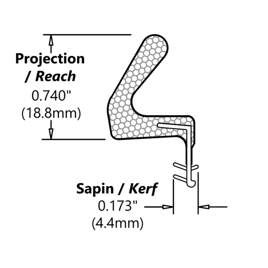 Compression Tek-Lon 740 base-K573 Evo coupe carré L:83" (2108mm) blanc (PC)