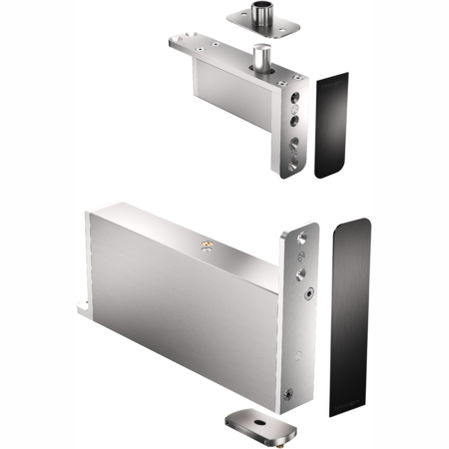 FritsJurgens Set - System M+ 40 mm Class G - squared - stainless plates+black pivot covers