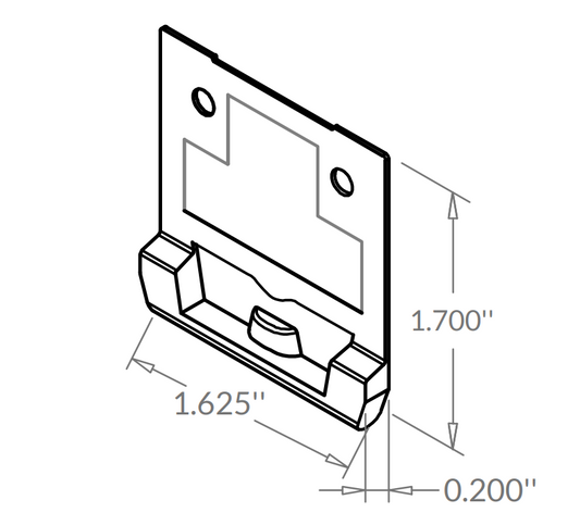 Gâche pour barrure de volet (facemount) 0k11 blanc (bte-1000pcs)